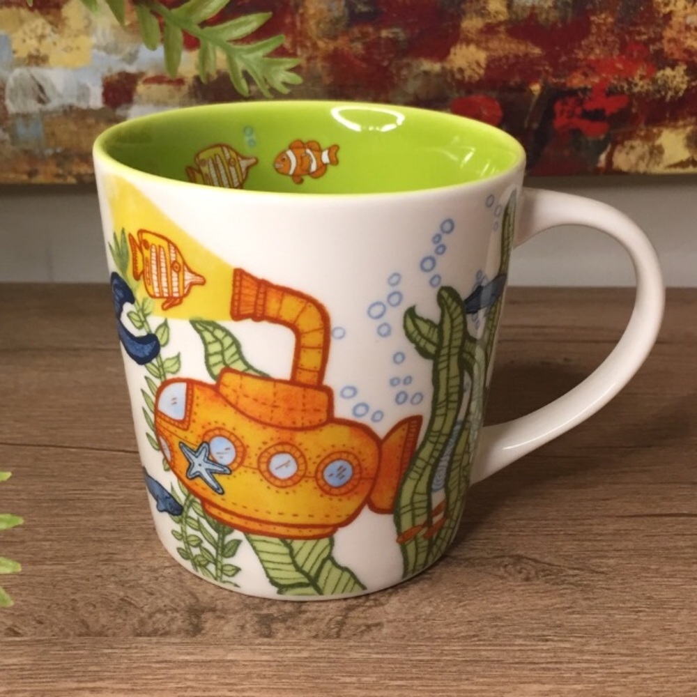 Starbucks Under The Sea Submarine Whale Turtle Crab Fish Mug New